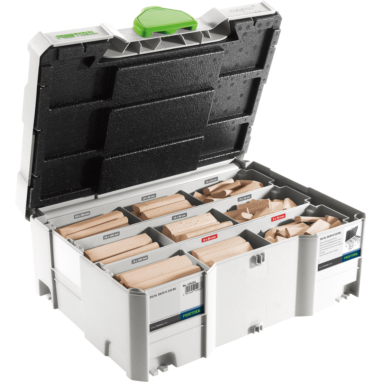 FESTOOL Assortiment de tenons DOMINO XL hêtre DS/XL D8/D10 306x BU - 498204