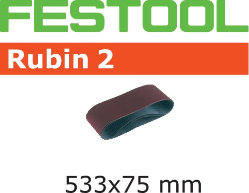 Bande abrasive Festool Rubin 2 L533x75 P40 RU/10 — lot de 10 pièces