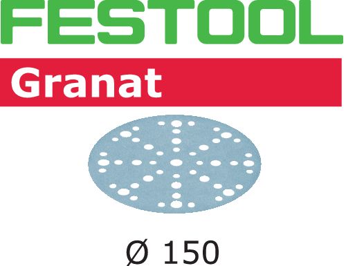 Disque abrasif Festool STF D150/48 grain P180 - Granat — lot de 100 pièces