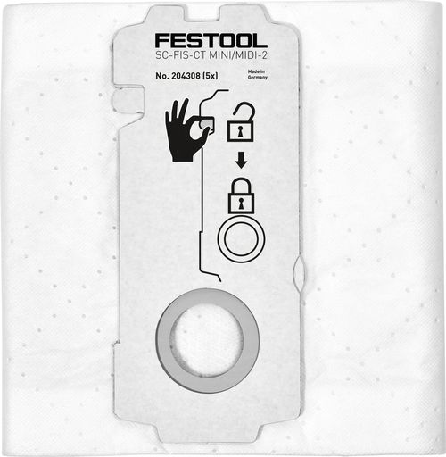 Festool SELFCLEAN Sac filtrant SC-FIS-CT MINI/MIDI-2/5/CT15 — lot de 5 pièces