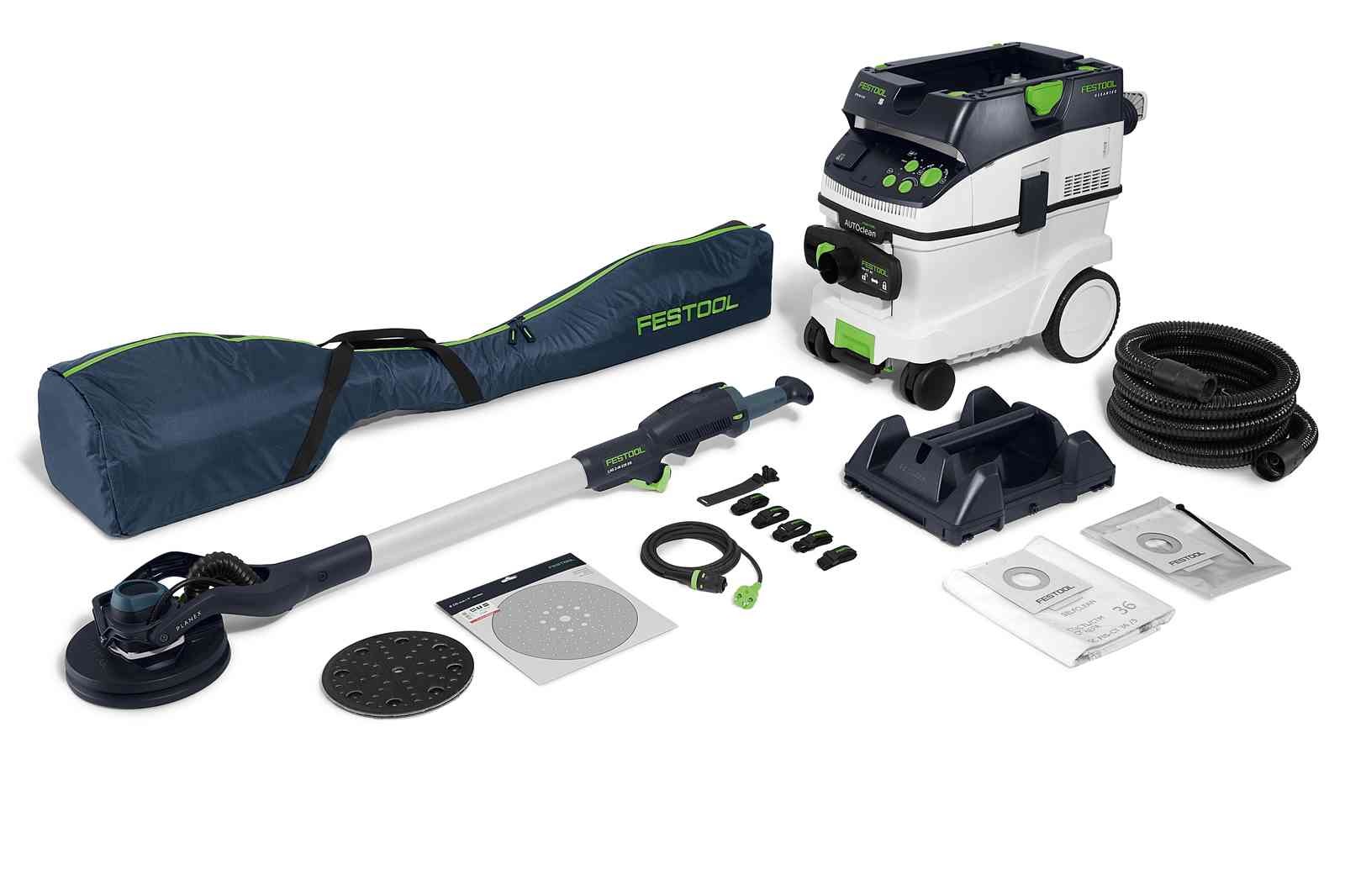 Set ponceuse à long cou et aspirateur Festool LHS2-M 225EQ/CTM 36