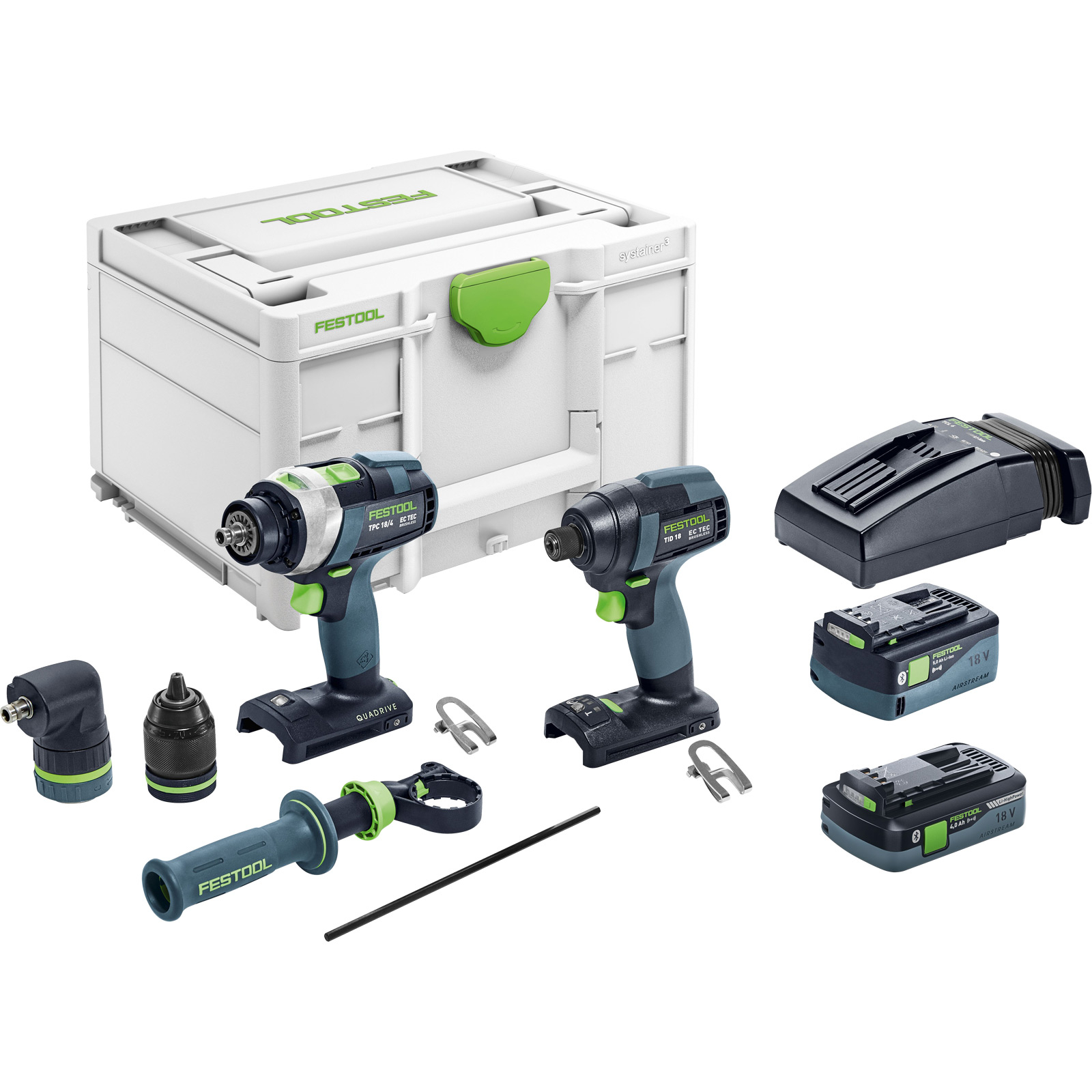 Festool Set de visseuse et de forets TID 18 5,0/4,0-Set TPC 18/4 / 1x 4,0 + 1x 5,0 Ah batterie + chargeur + accessoires en Systainer - 577654