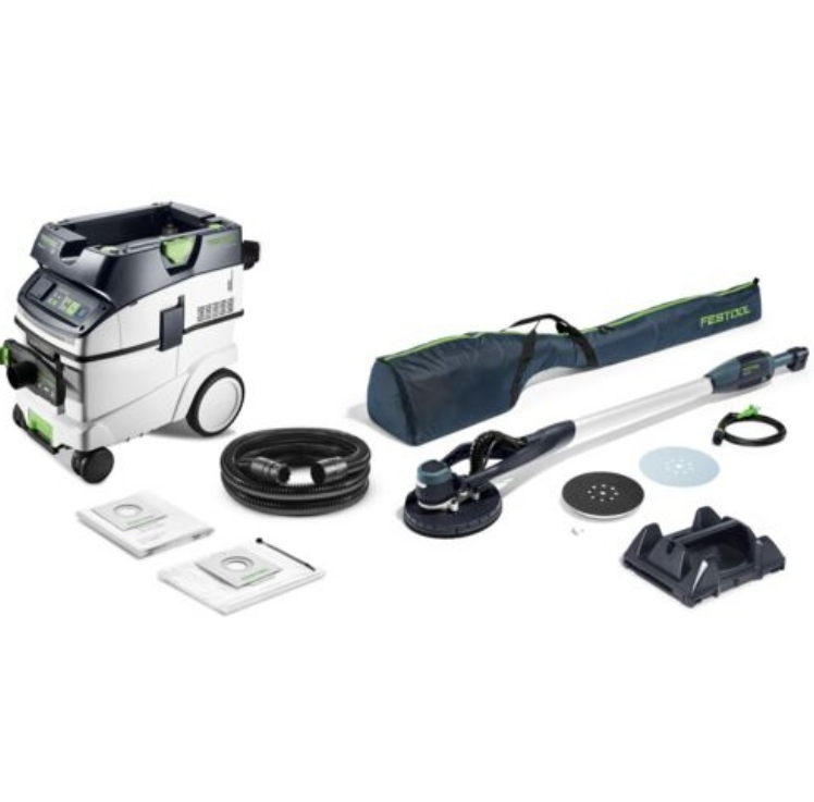 Set ponceuse à long col et aspirateur Festool PLANEX LHS-E 225/CTM 36