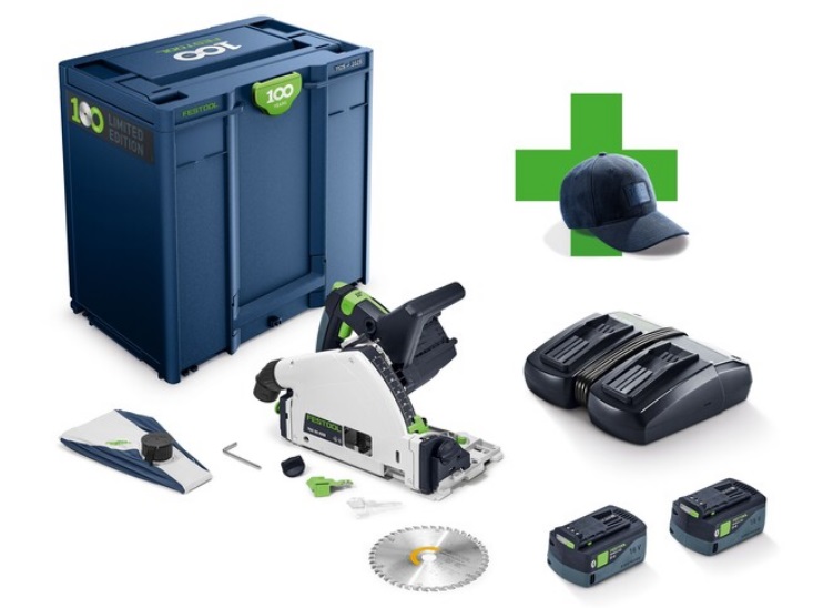 Scie plongeante sur batterie Festool TSC55KEBI-Plus/XL "LE" incl. lame Cap GC-Ft4 100Y Édition Limitée 100 ans