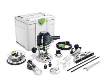 Festool OF 1400 EBQ‑Plus avec module lumière et boîte de fraisage en Systainer