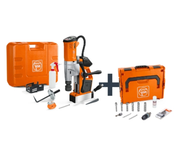 Perceuse à couronne magnétique universelle sur batterie avec set d'applications AKBU 35 PMQW AS Construction-Site