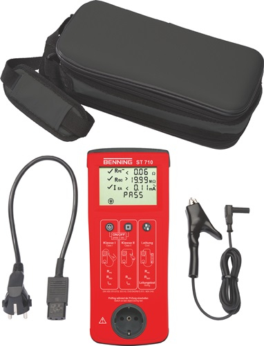 Testeur d'appareils Benning ST 710 2500 Prüflinge/avec appareil de test/fil de test L270xB115xH55mm