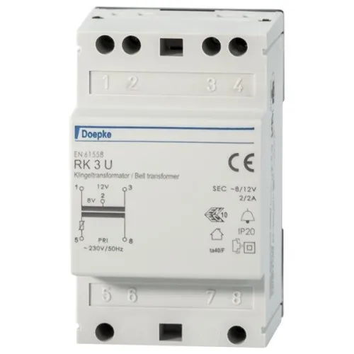 Transformateur de sonnette Doepke RK 3U 4-8-12V/2A