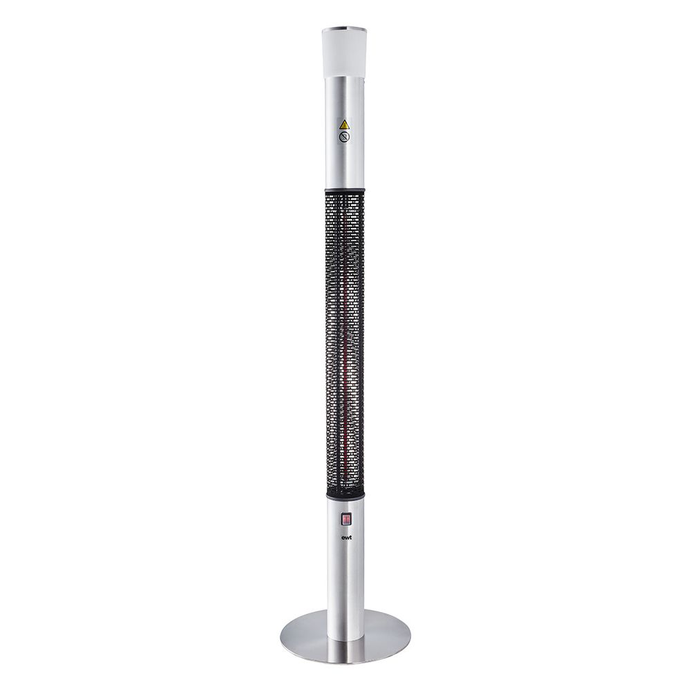 Glen Dimplex Infrarot-Standstrahler Clima 801 LS, 1,8 kW IP55 avec rayonnement thermique à 360°, acier inoxydable/aluminium