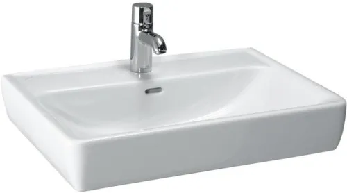 Plan vasque sur colonne Pro Laufen A 480x650x170 mm, avec 1 trou de robinet et trop-plein, blanc