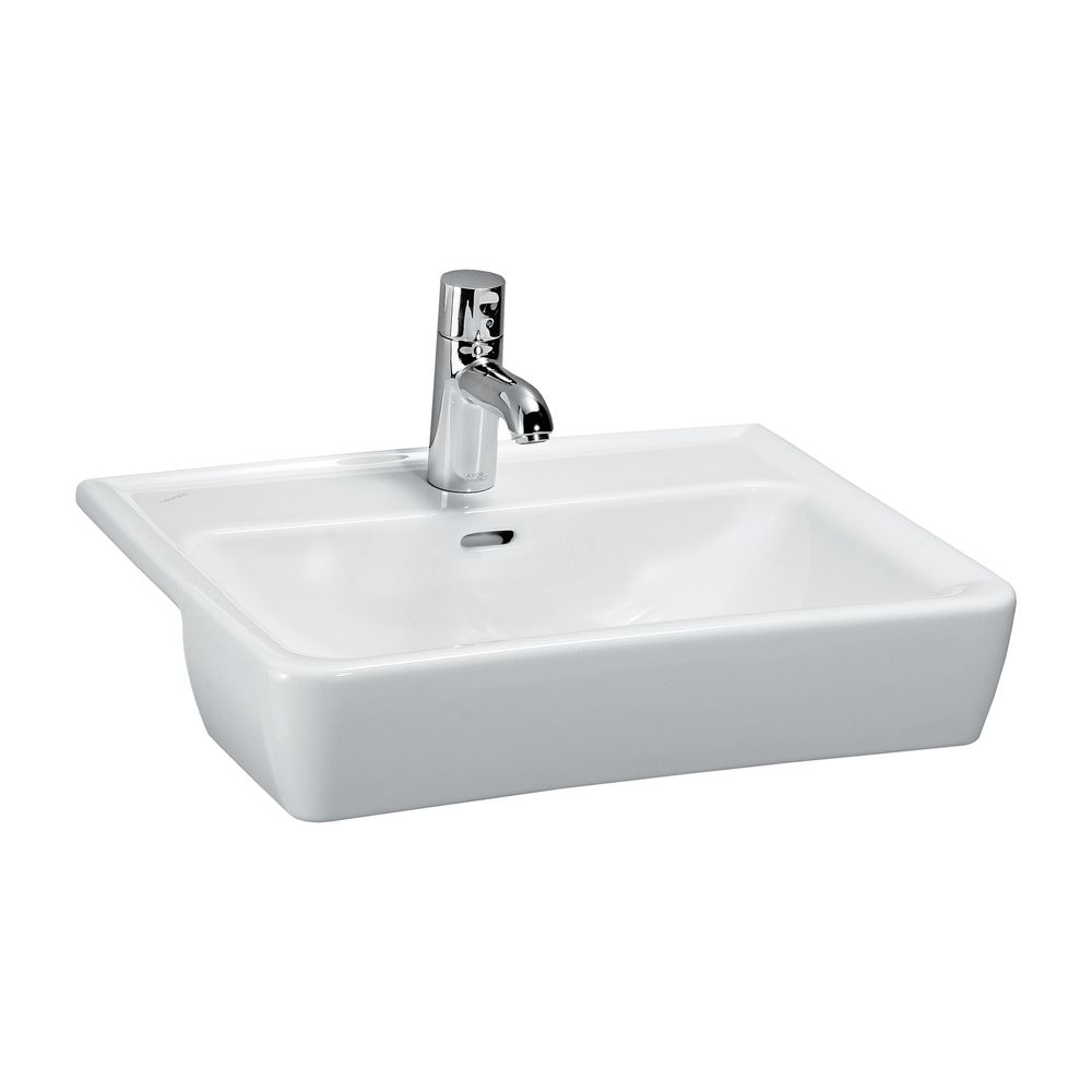 Lavabo encastré à moitié LAUFEN PRO A 440x560x185 mm, rectangulaire, avec 1 trou de robinet et trop-plein, blanc