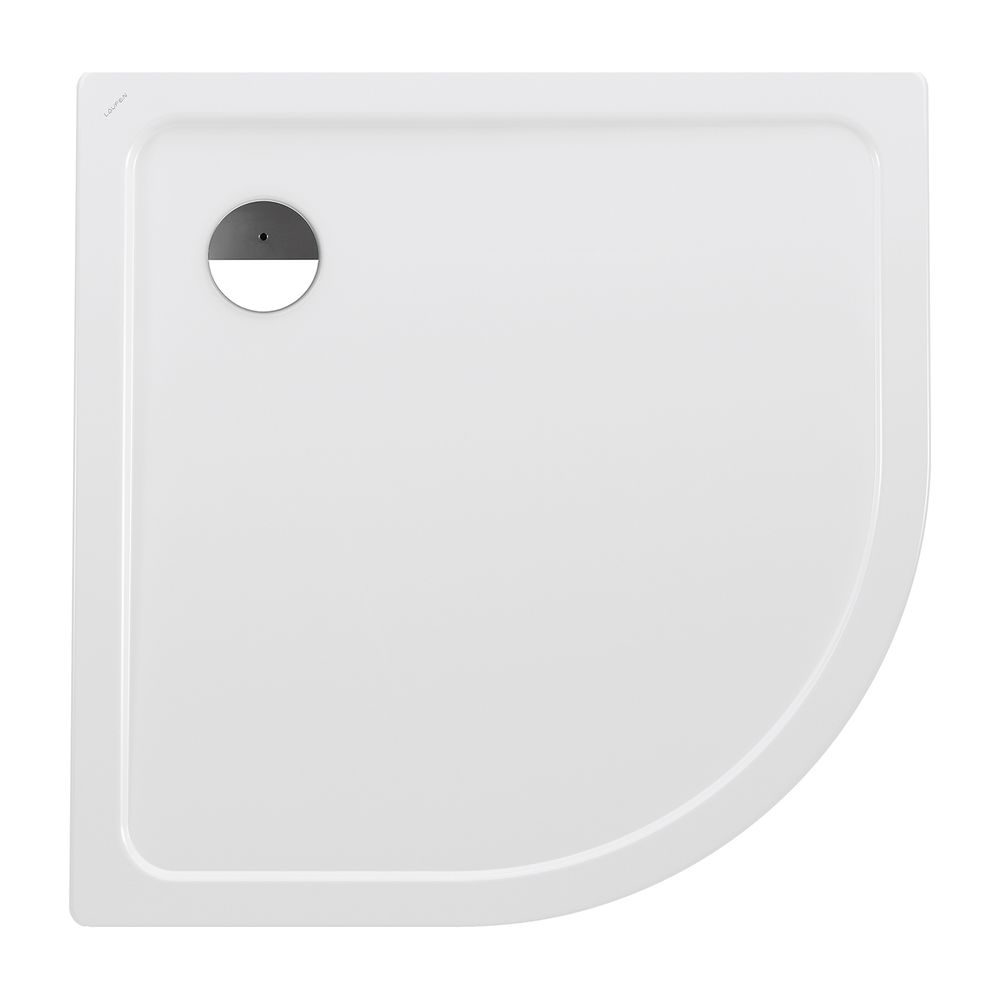 Laufen Platina receveur de douche quart de cercle 1000x1000x25 mm, évacuation latérale, acier, blanc