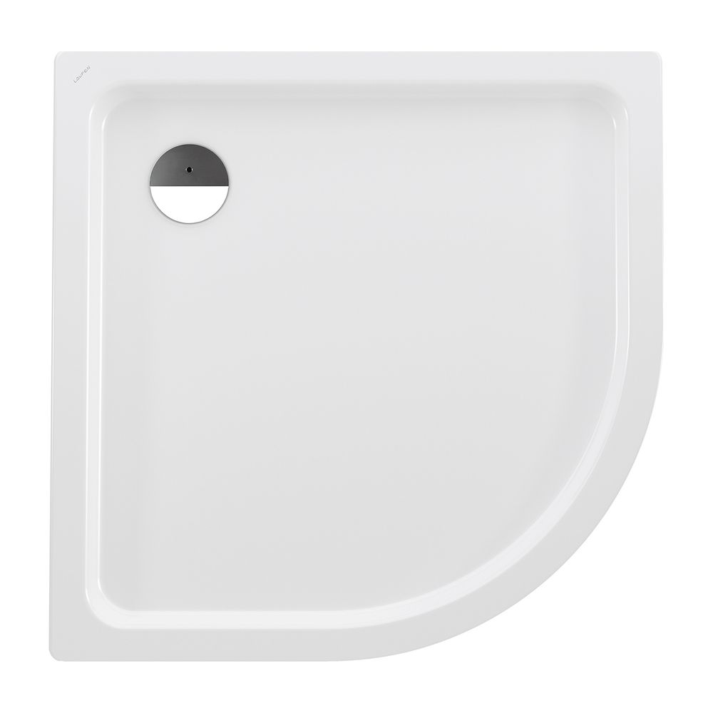 Bac de douche Laufen Platina en quart de cercle 1000x1000x65 mm, évacuation latérale, avec isolation phonique incluse, acier, blanc