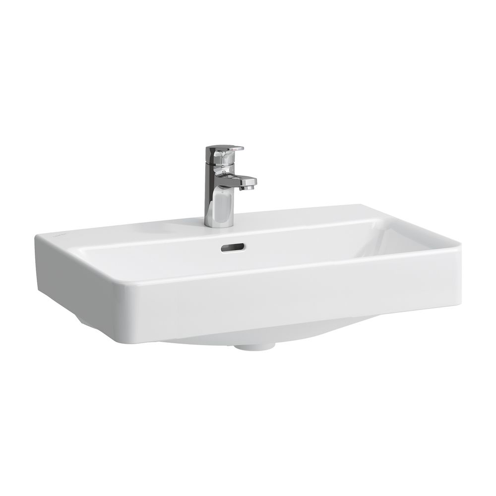 Lavabo sur colonne compact Pro S 380x600x175 mm, avec 1 trou de robinet et trop-plein, Blanc