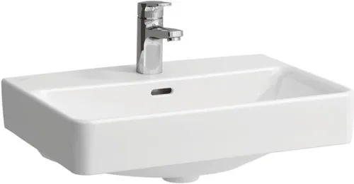 Lavabo compact Pro S LAUFEN 380x550x175 mm, avec 1 trou de robinetterie et trop-plein, blanc