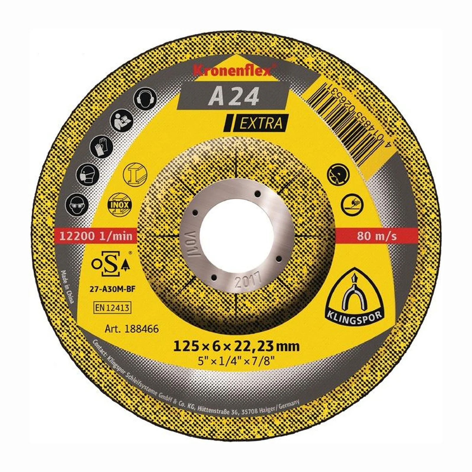 Meule à ébarber KLINGSPOR A 24 Extra D 230 x S 8 mm - 13448 — lot de 10 pièces