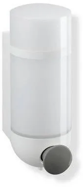 Distributeur de savon HEWI Série 477, blanc mat avec accent anthracite