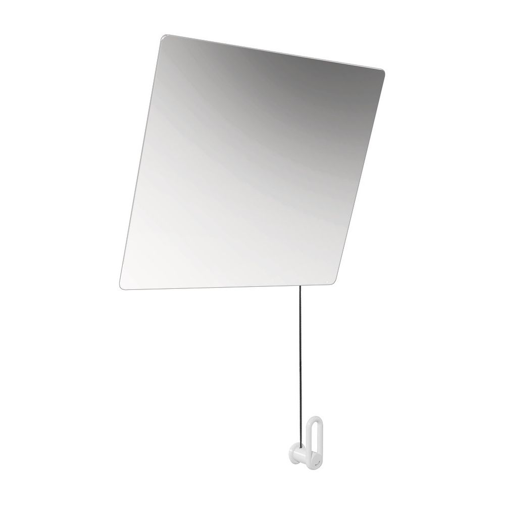 Miroir inclinable Série 801 avec renvoi par câble - HEWI, 600x540 mm, blanc pur, 801.01.100 99
