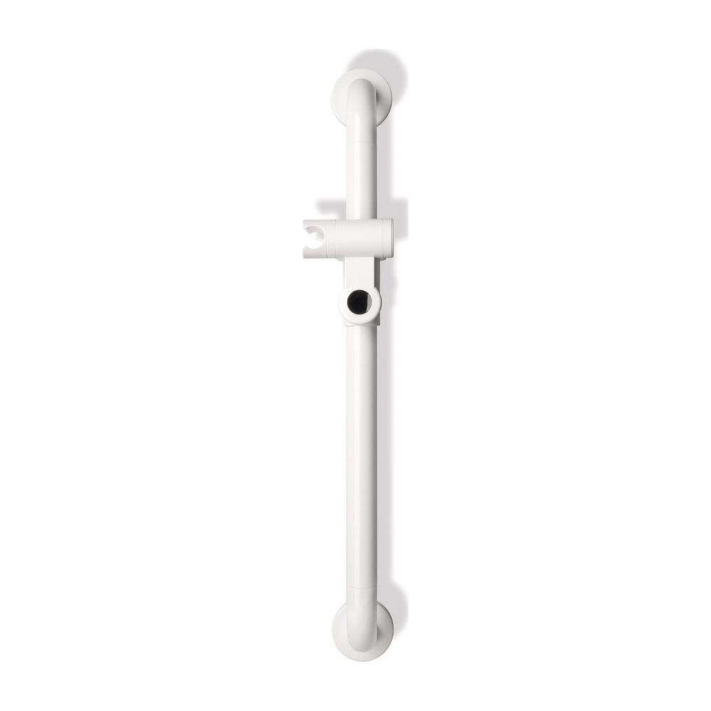Barre de support de pommeau de douche HEWI Série 801 600 mm avec support de pommeau, blanc pur