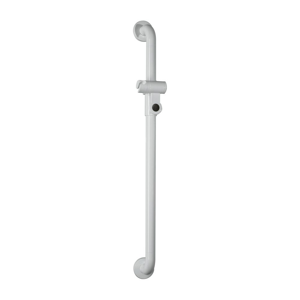 Barre de douche HEWI Série 477 800 mm avec support de douche et matériel de fixation, blanc pur, 477.33.110 99