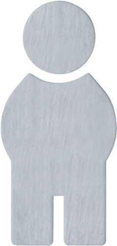 HEWI Symbole Homme Acier inoxydable brossé mat autocollant 153x72 mm