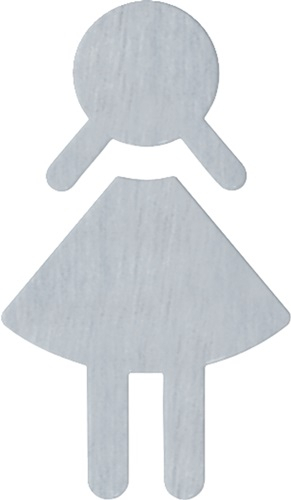 HEWI Symbole Femme Acier inoxydable brossé mat autocollant 151x90 mm