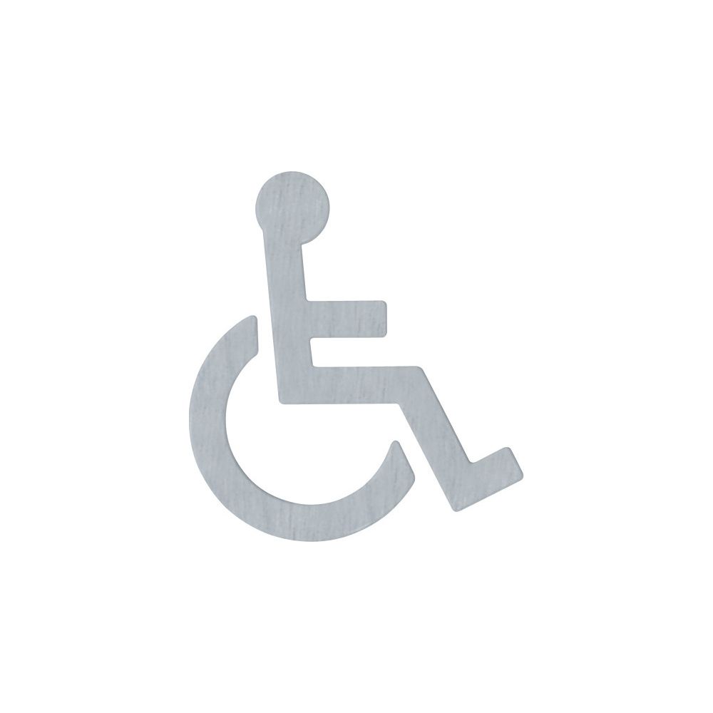 HEWI Symbole Accessibilité Acier inoxydable brossé mat autocollant 146x133 mm