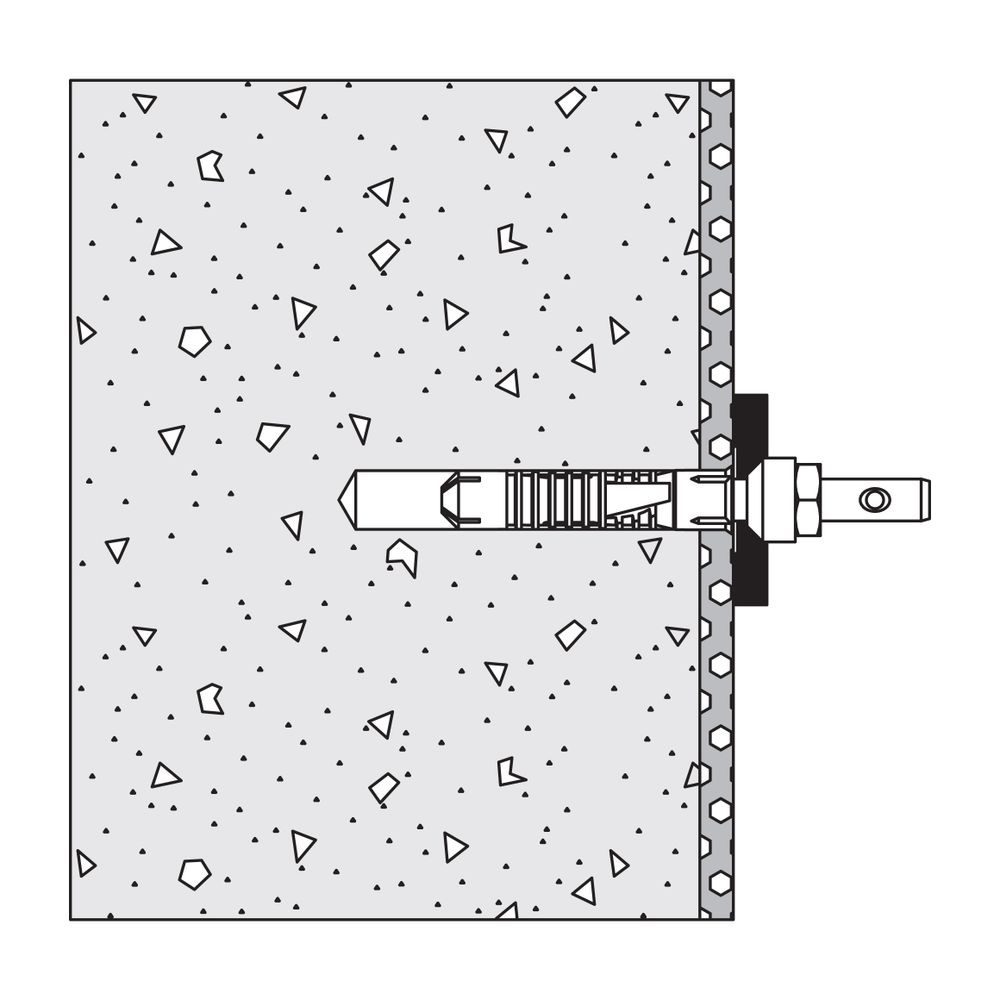 Matériel de fixation HEWI pour dossier de chaise 801/805 Classic, 2 points de fixation béton C20/C25, BM10.2.1