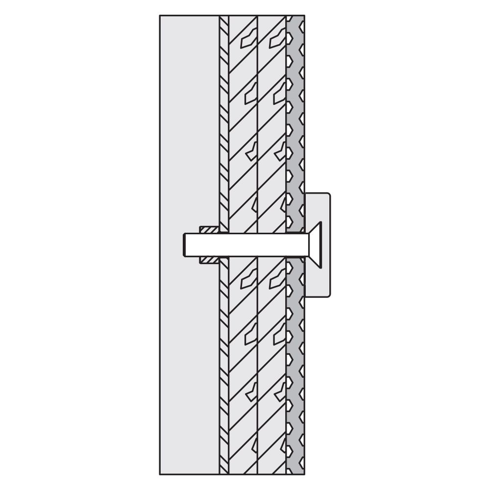 Kit de cache avec fixation HEWI, 2 points de fixation, pour cloison légère, support métallique, pour série 801/805 Classic, blanc pur