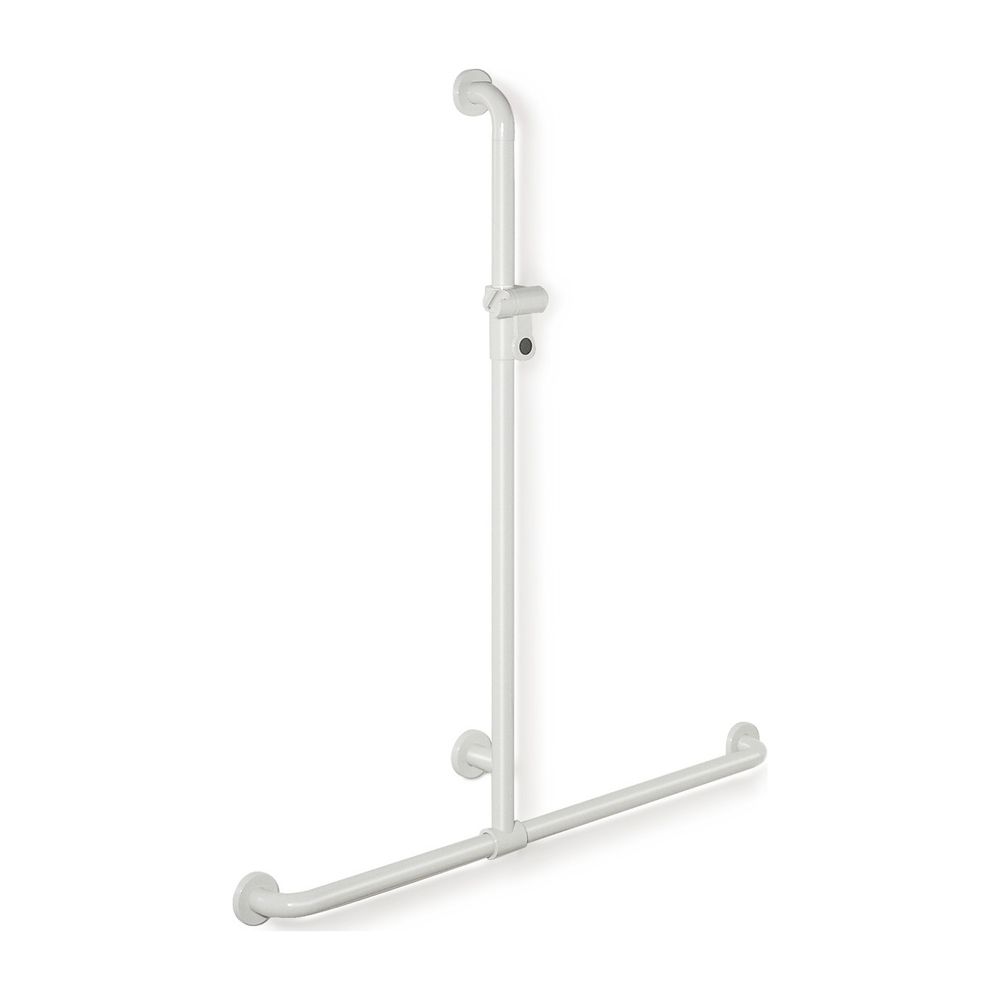 HEWI Barre de douche avec barre de support de pommeau coulissante Série 801, 1100x762mm, blanc pur, 801.35.420 99