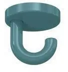 Hewi Crochet de plafond Ser 477, Ø 50 mm, bleu aqua (type crochet à tête basse)