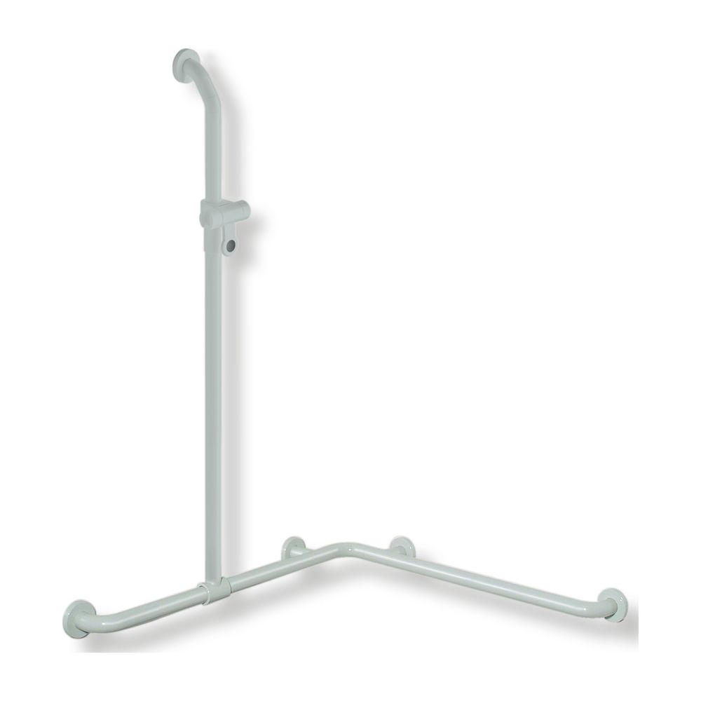 HEWI Repose-main de douche avec barre de support de pommeau coulissante 1250x762x762 mm version anti-suicide bleu aqua