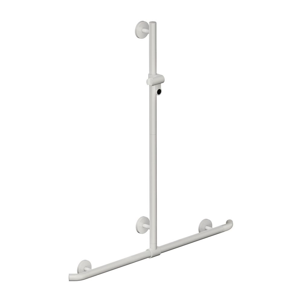 HEWI barre de douche avec barre porte-douche coulissante Système 800 K 1250x962 mm, support de douche avec point noir blanc signalétique