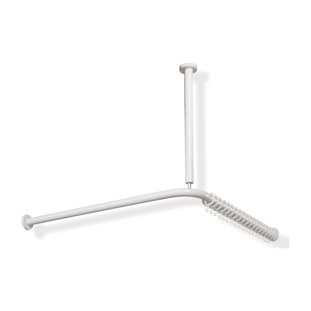 Tige de rideau HEWI Série 801 983 mm, ajustable, 20 anneaux, suspension plafond A:500 ombre