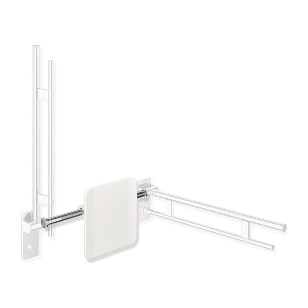 HEWI Soutien dorsal BS System 900, sur poignée rabattable de soutien A T 150, chromé anthracite gris