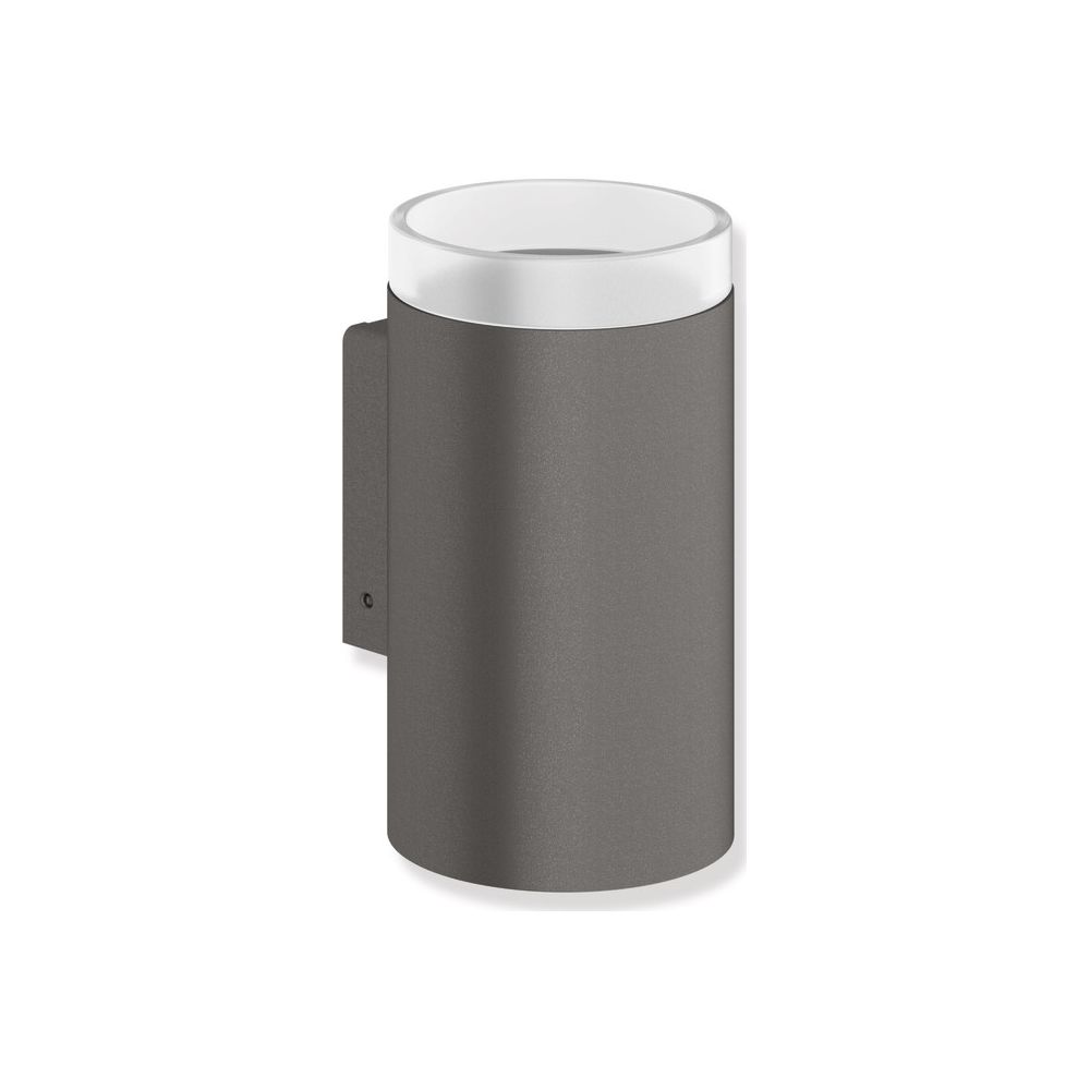 HEWI Verre à eau avec support, revêtement poudre Gris foncé Perlglimmer finition mate profonde