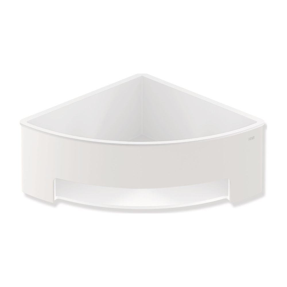 HEWI Panier de douche en angle, revêtement poudre Blanc finition mate profonde