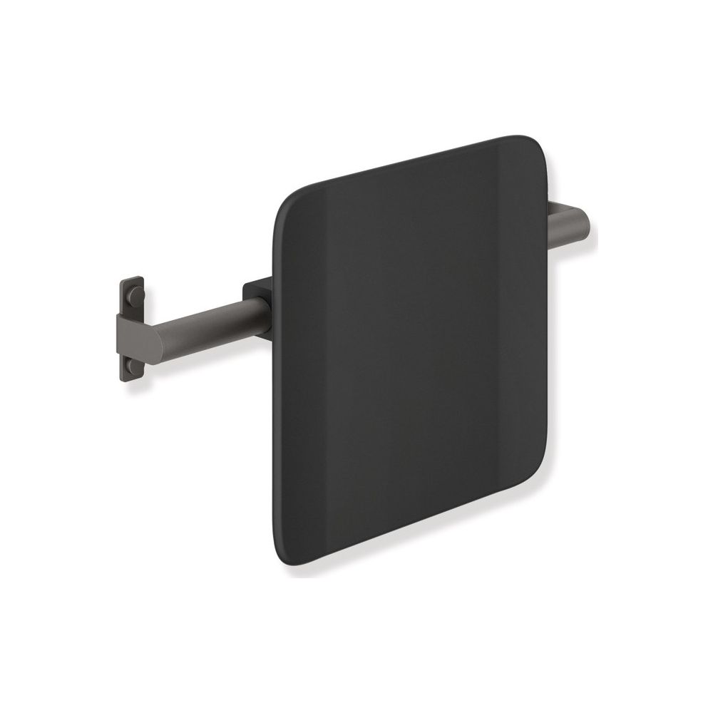 Dossier HEWI BS System 900, T 150, poignée rabattable design B, noir profond mat/noir mat, 900.51.90960 CV
