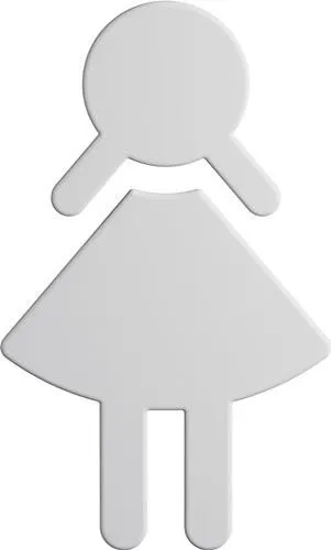HEWI Symbole Femme 801.91B020 PA N° couleur 98 L.87mm H.150mm Ép.3mm