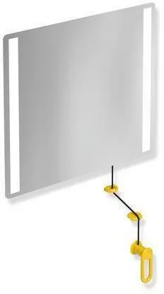 Miroir pivotant LED Hewi basic, L:599mm H:540mm jaune moutarde