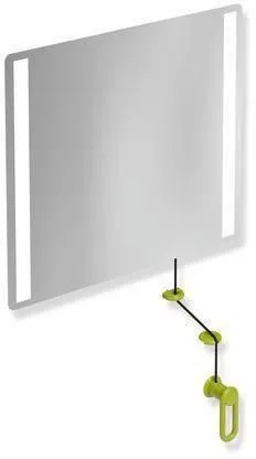 Miroir pivotant LED Hewi basic, L:599mm H:540mm vert pomme