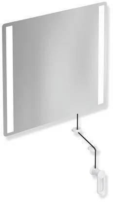Miroir pivotant LED Hewi basic, L:599mm H:540mm blanc signalétique