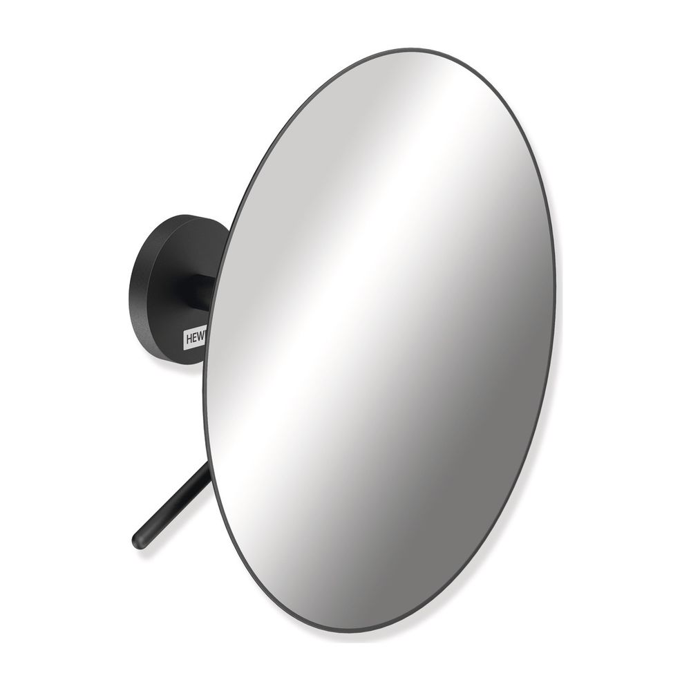 Miroir de cosmétique HEWI noir mat à 3 niveaux de grossissement, fixation murale