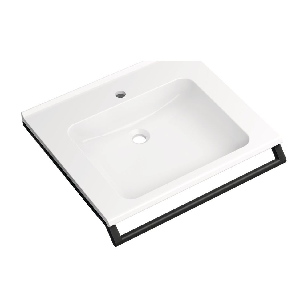 Set HEWI pour lavabo avec barre de maintien 950.13.201, noir profond mat