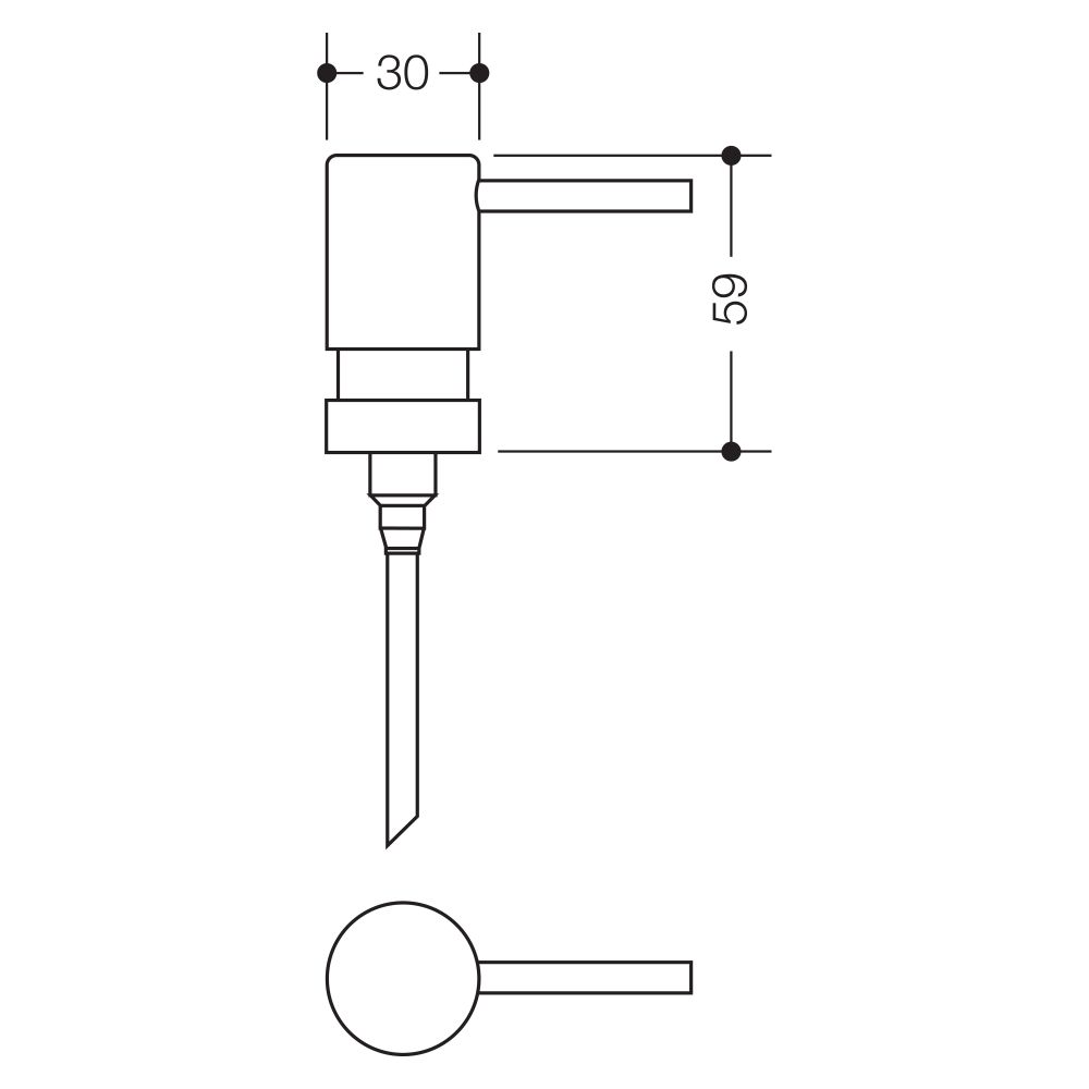 Tête de pompe HEWI mat satiné, pour système 162