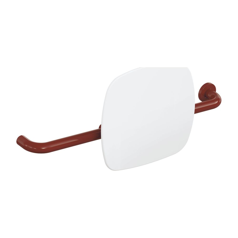 HEWI Soutien dorsal Signalweiß, WA 150 mm, à droite pour fixation sur poignée de mur/poignée rabattable rouge rubis