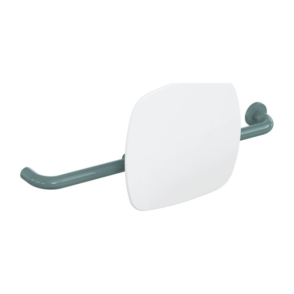 HEWI Soutien dorsal Signalweiß, WA 150 mm, à droite pour fixation sur poignée de mur/poignée rabattable bleu aqua