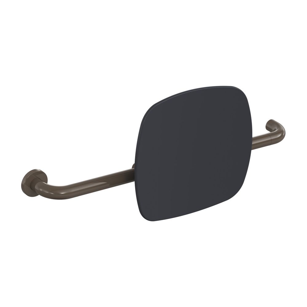 HEWI Soutien dorsal anthracite, WA 150 mm, gauche pour fixation sur poignée rabattable murale/support ocre