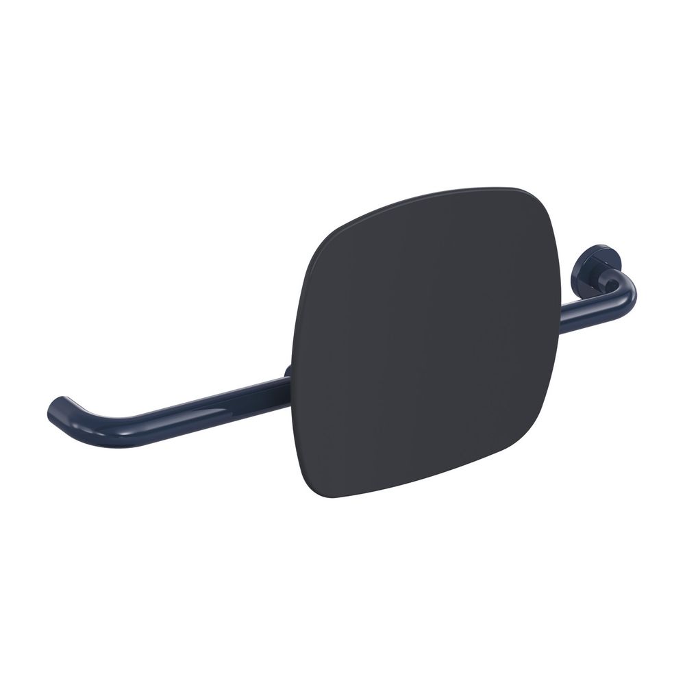 HEWI Soutien dorsal anthracite, WA 150 mm, droit pour fixation sur poignée rabattable murale/support bleu acier