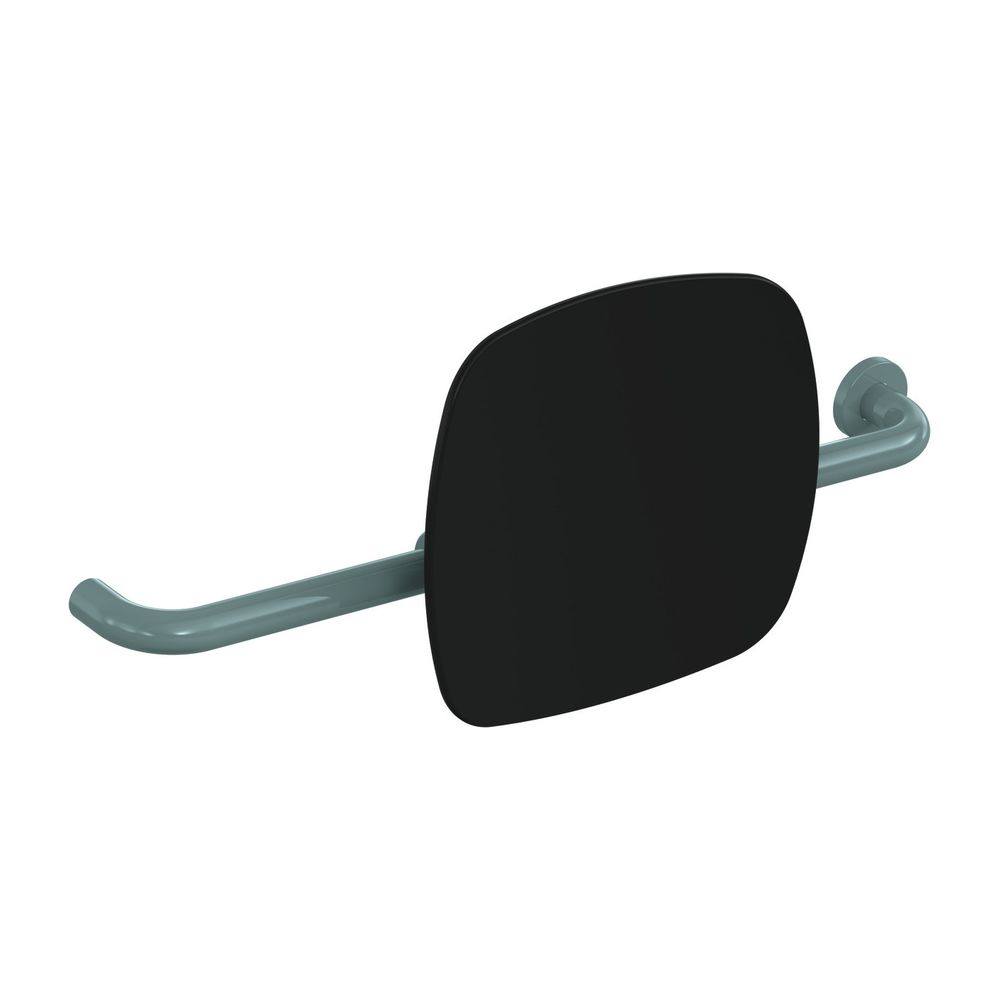 HEWI Soutien dorsal Tiefschwarz, WA 150 mm, droit pour fixation sur poignée rabattable de mur/support aquablau